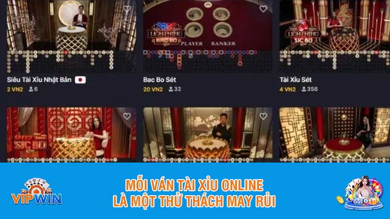 Mỗi ván tài xỉu online là một thử thách may rủi