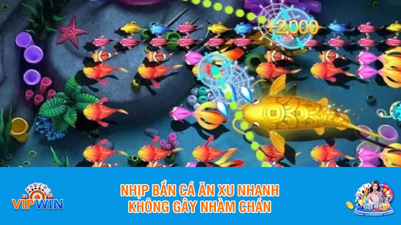 Nhịp bắn cá ăn xu nhanh, không gây nhàm chán